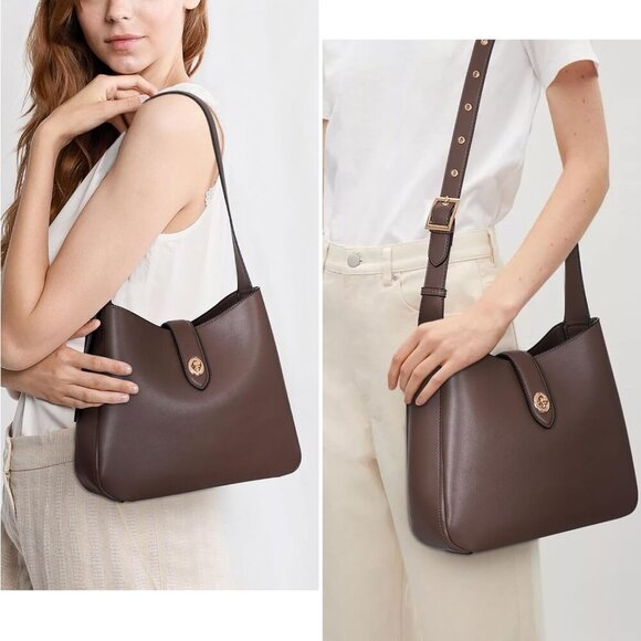 Elegant Vegan Leather Hobo Bucket Bag for Women - Adjustable Strap & Chic Style - Picture 2 of 6